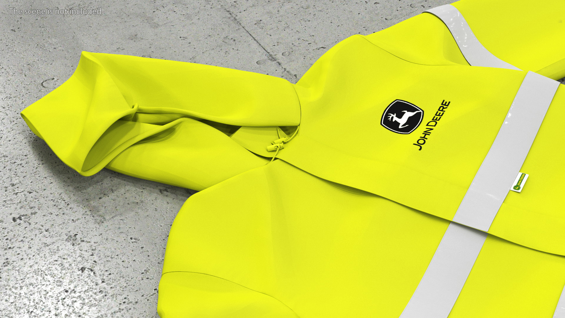 3D model John Deere Safety Rain Jacket High Visibility