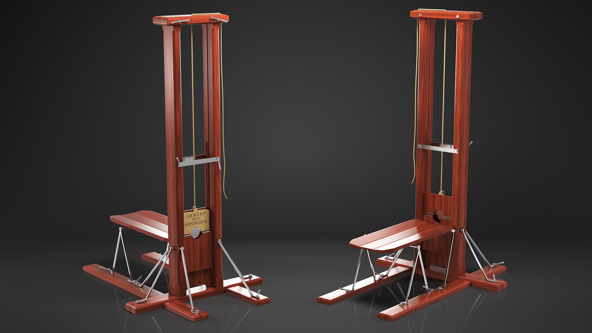 3D Vintage French Revolution Guillotine