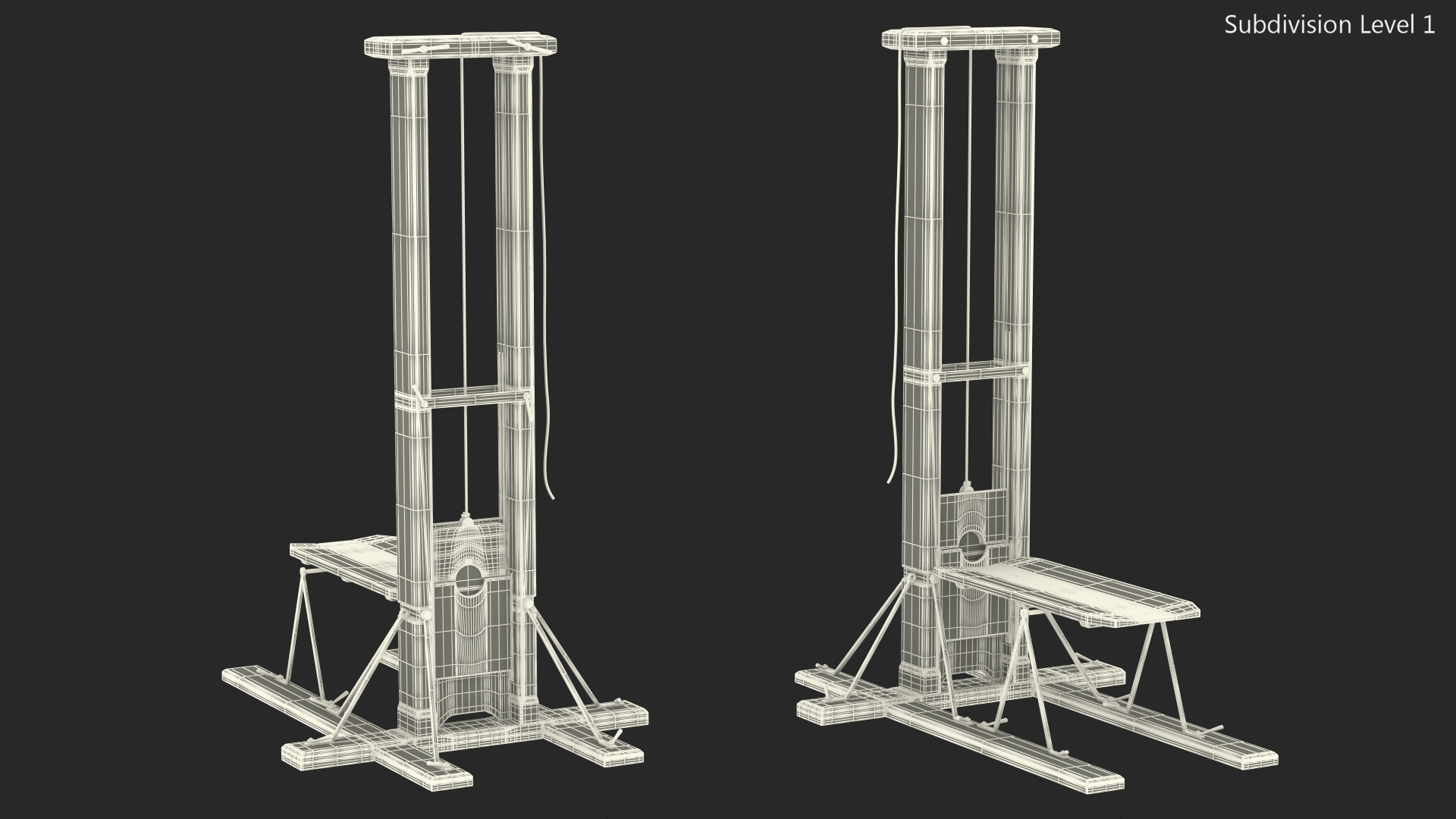 3D Vintage French Revolution Guillotine