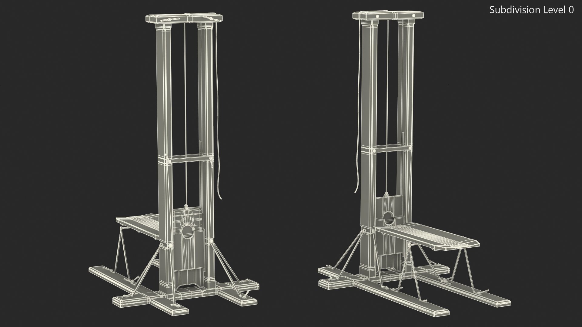 3D Vintage French Revolution Guillotine
