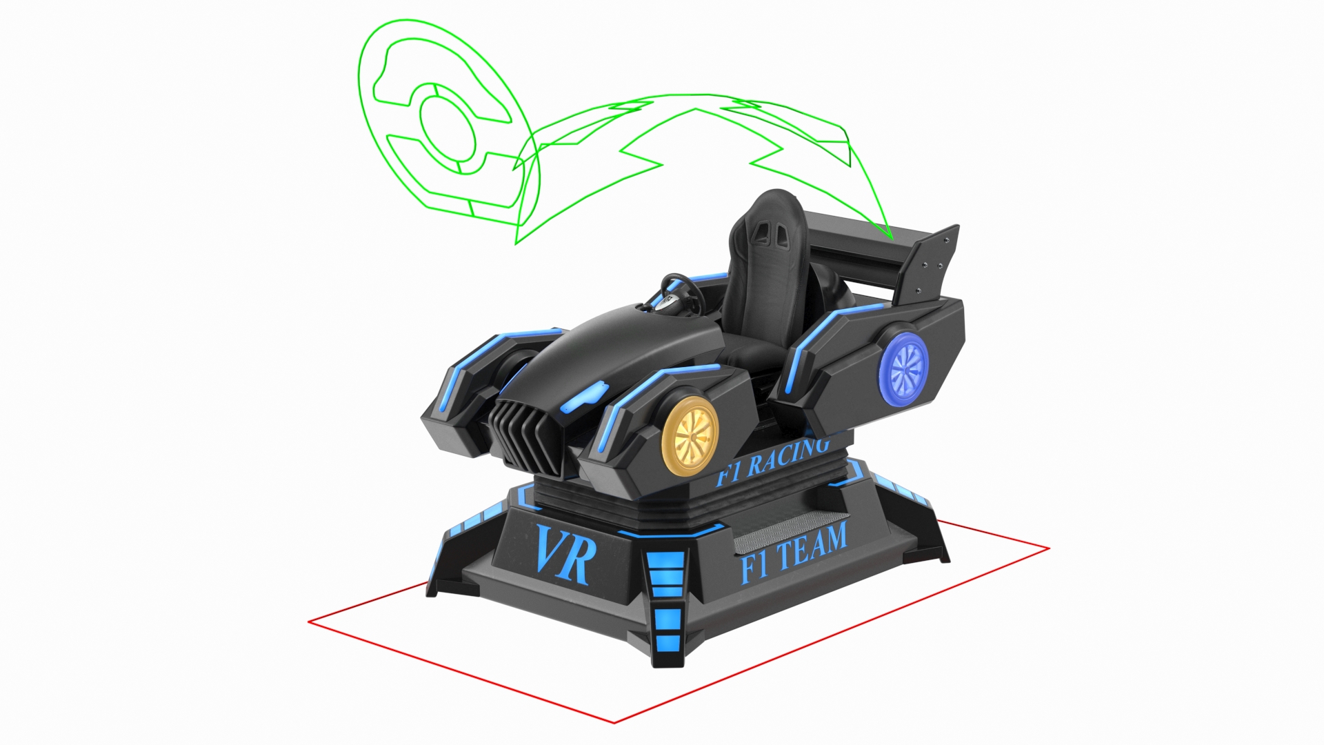 VR Racing Game ON Rigged 3D model