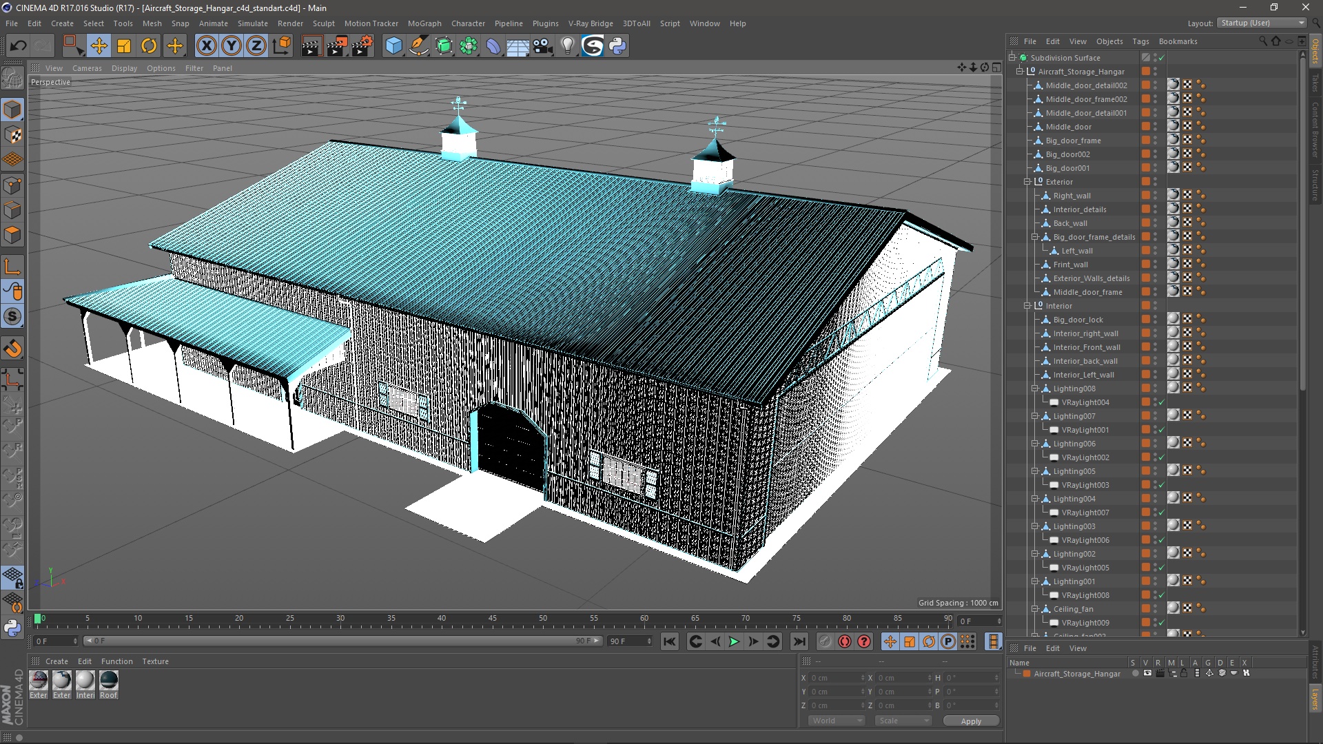 3D Aircraft Storage Hangar model