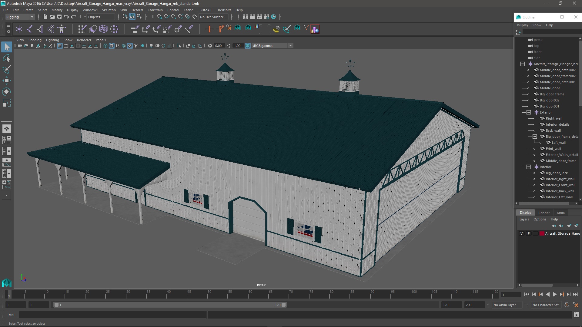 3D Aircraft Storage Hangar model