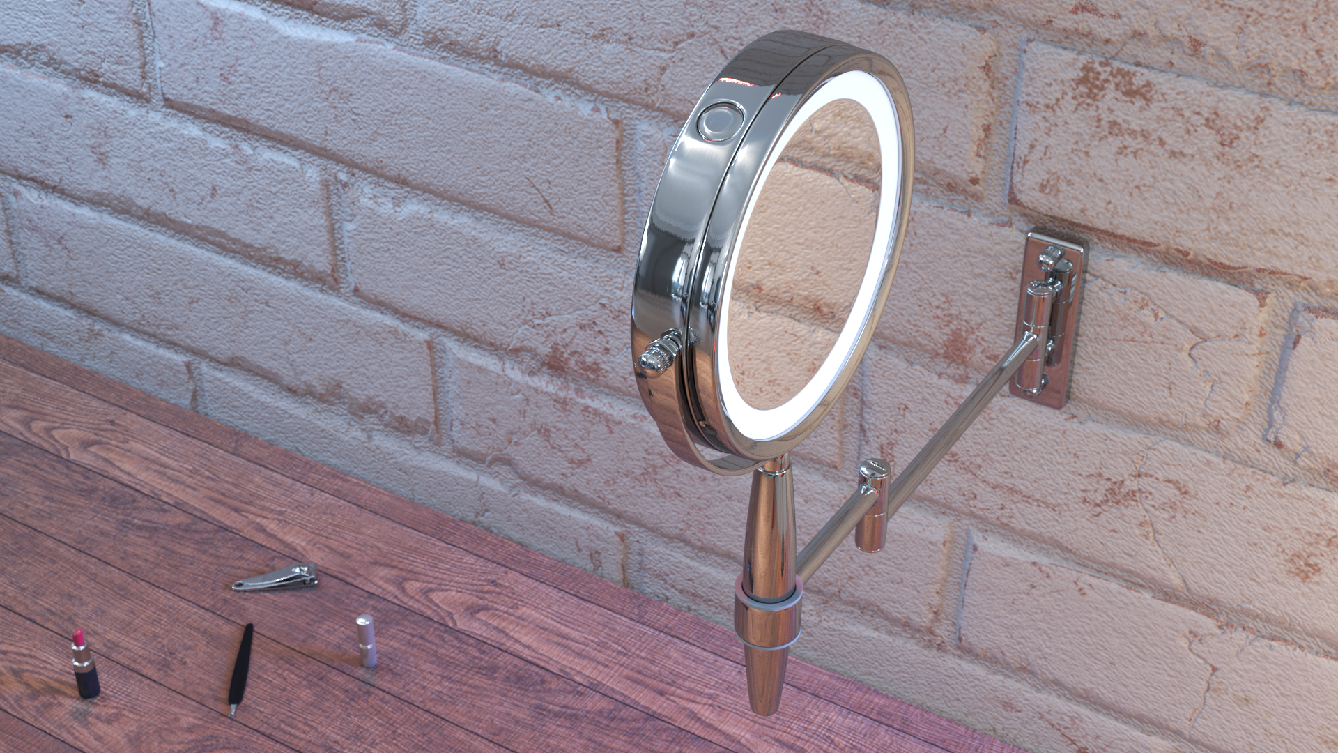 Wall Mounted Makeup Mirror, view 5