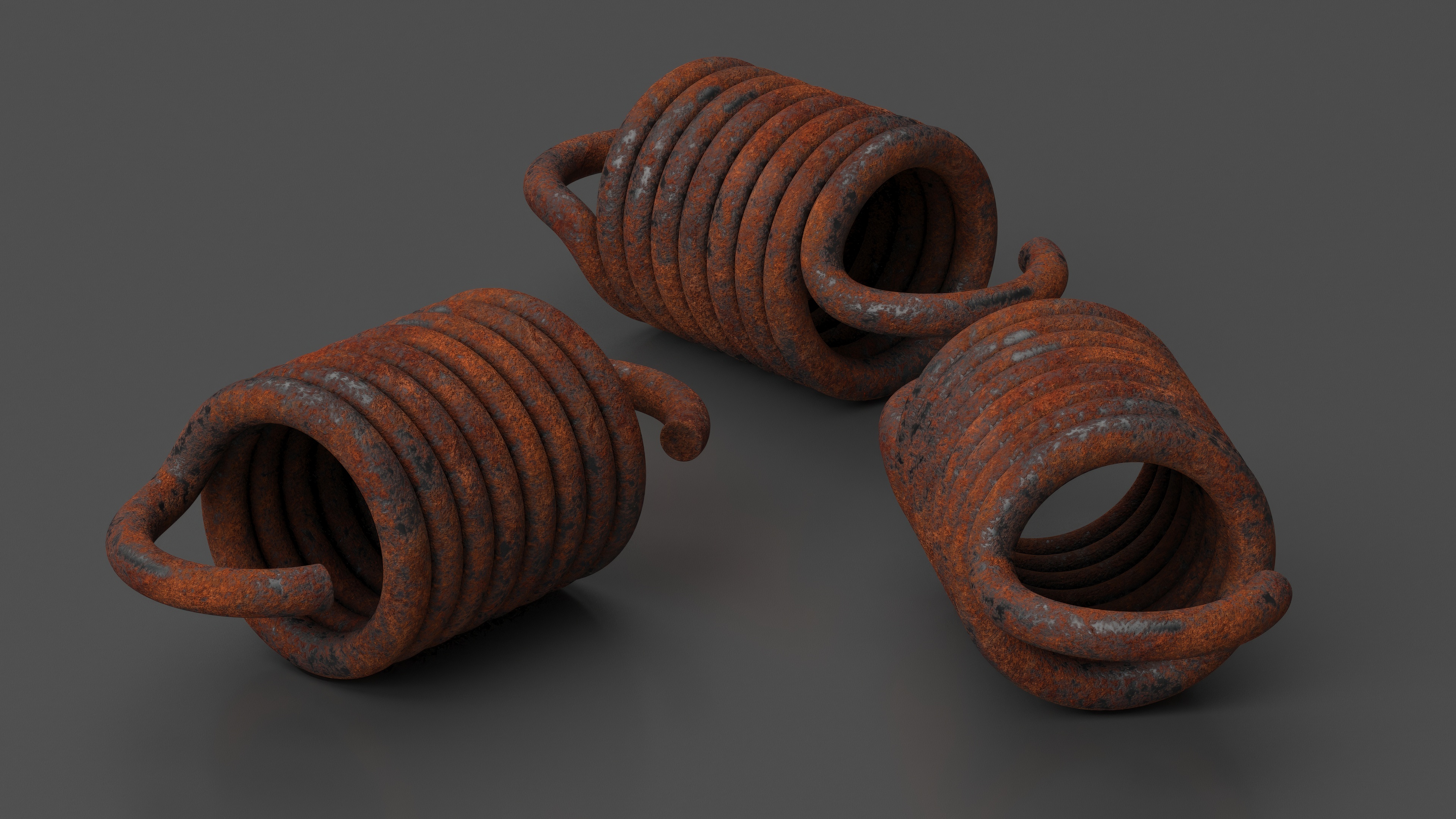 3D Thick Spring Rusty model