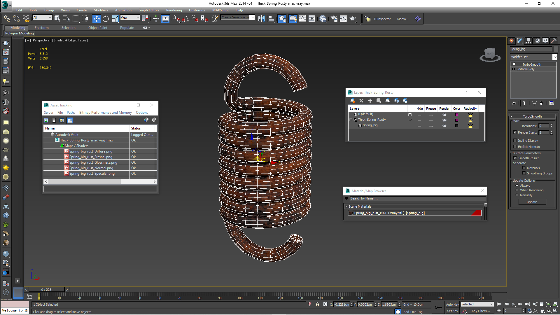 3D Thick Spring Rusty model
