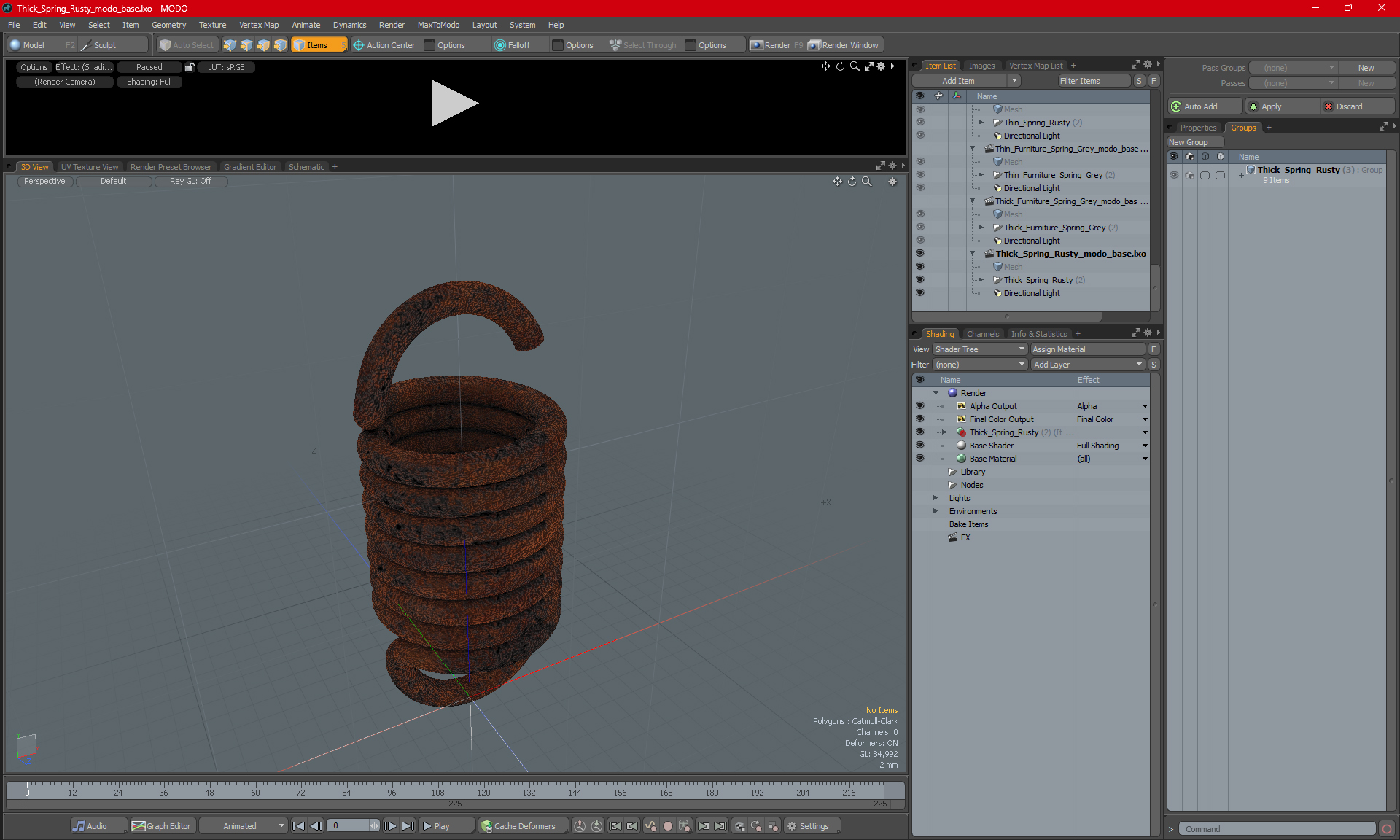 3D Thick Spring Rusty model