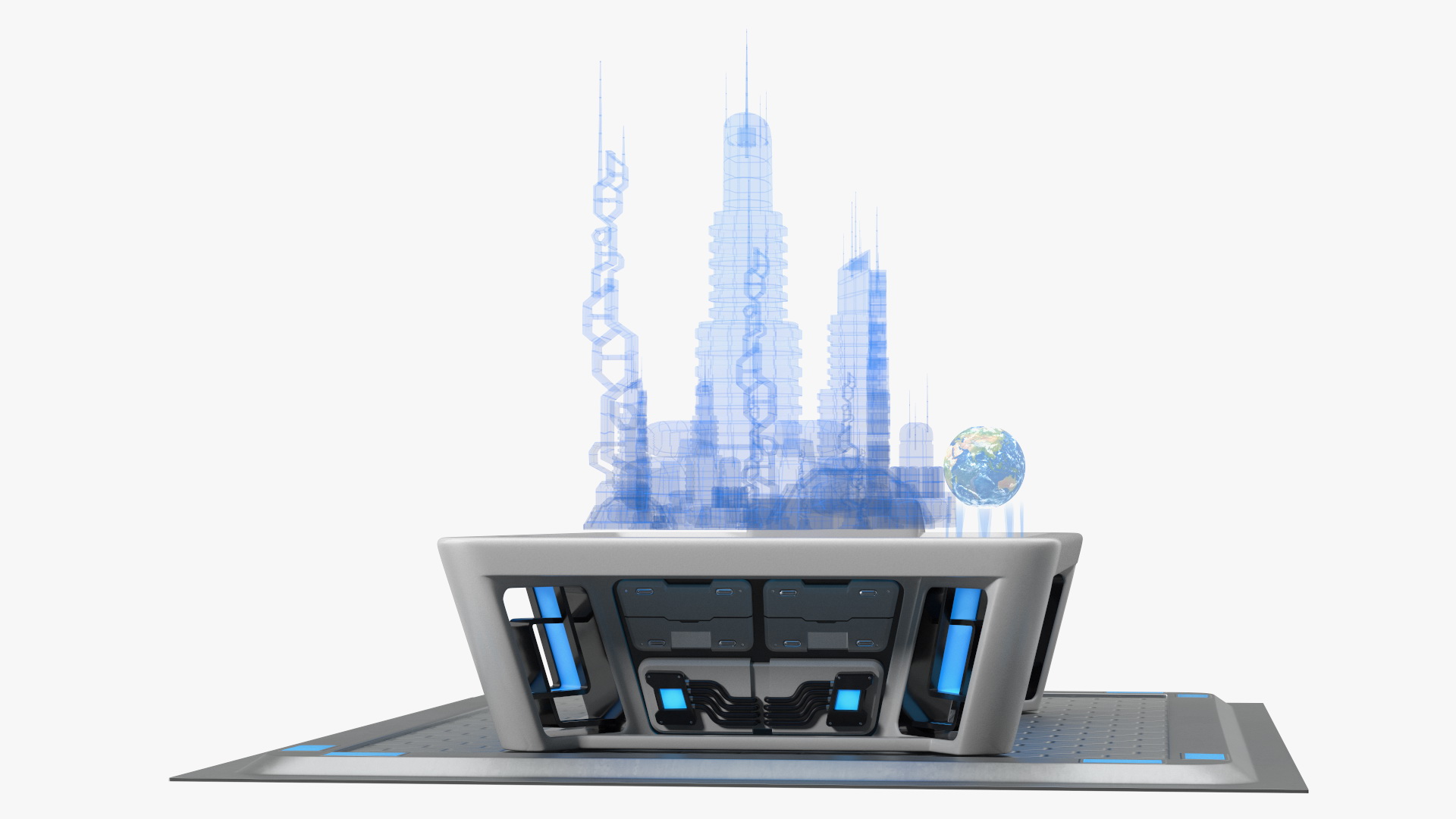 3D model Sci-fi Holographic Table White