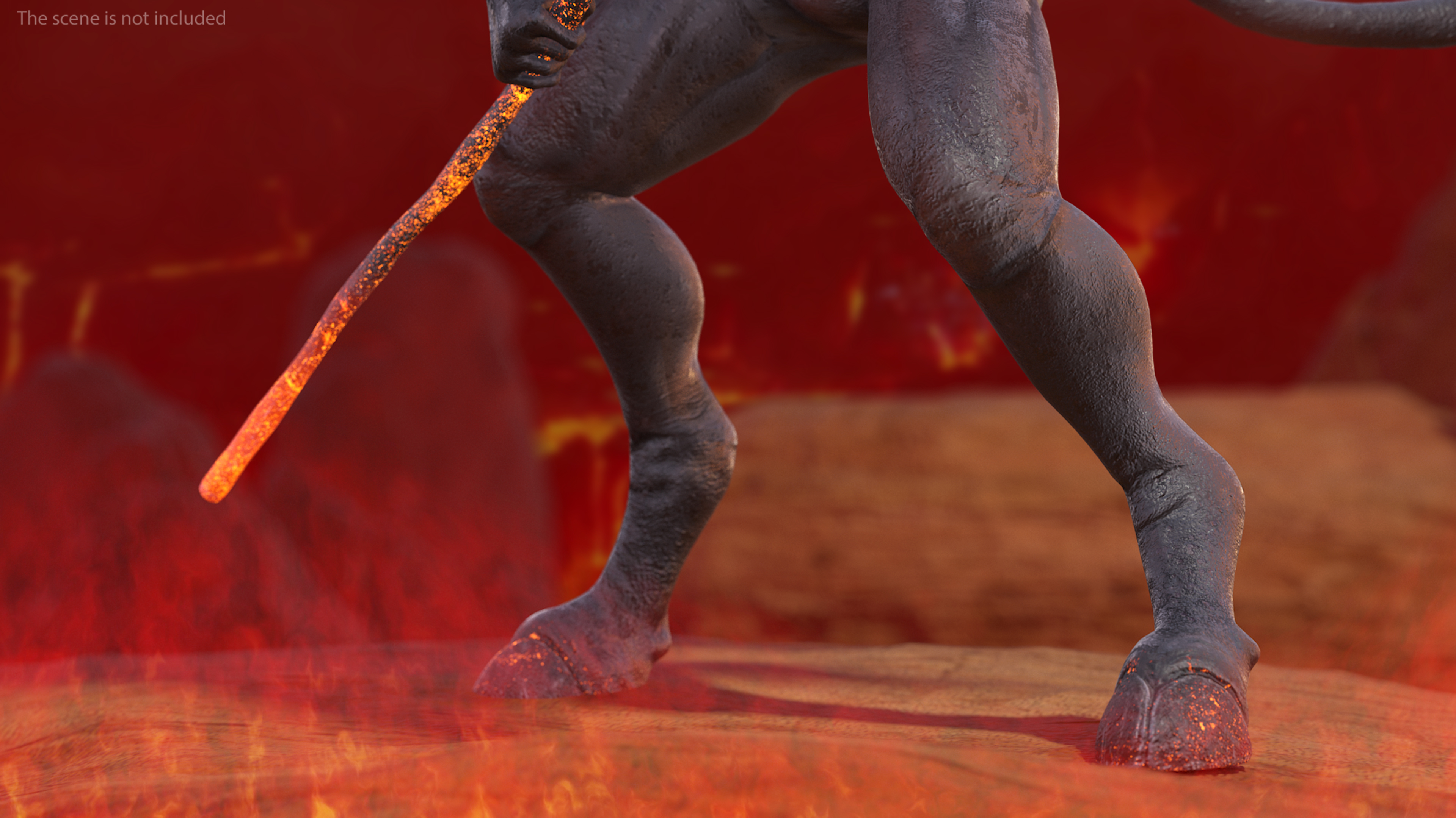 Devil Character with Trident Angry Pose 3D model