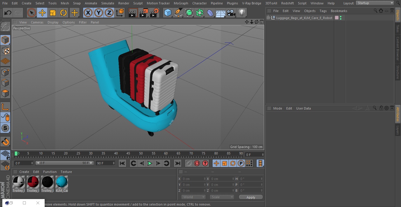 Luggage Bags at KLM Care E Robot 3D