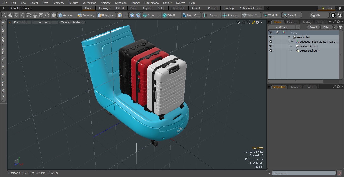 Luggage Bags at KLM Care E Robot 3D