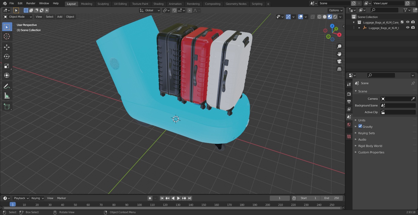 Luggage Bags at KLM Care E Robot 3D