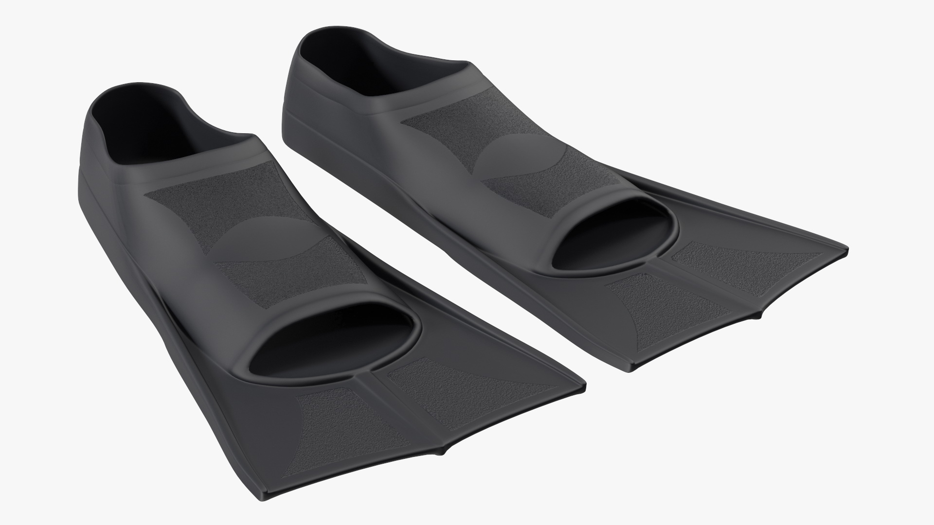 3D Black Silicone Training Fins model