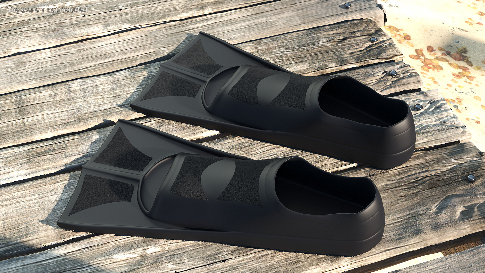 3D Black Silicone Training Fins model