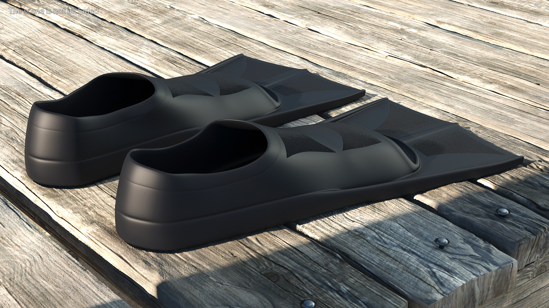 3D Black Silicone Training Fins model
