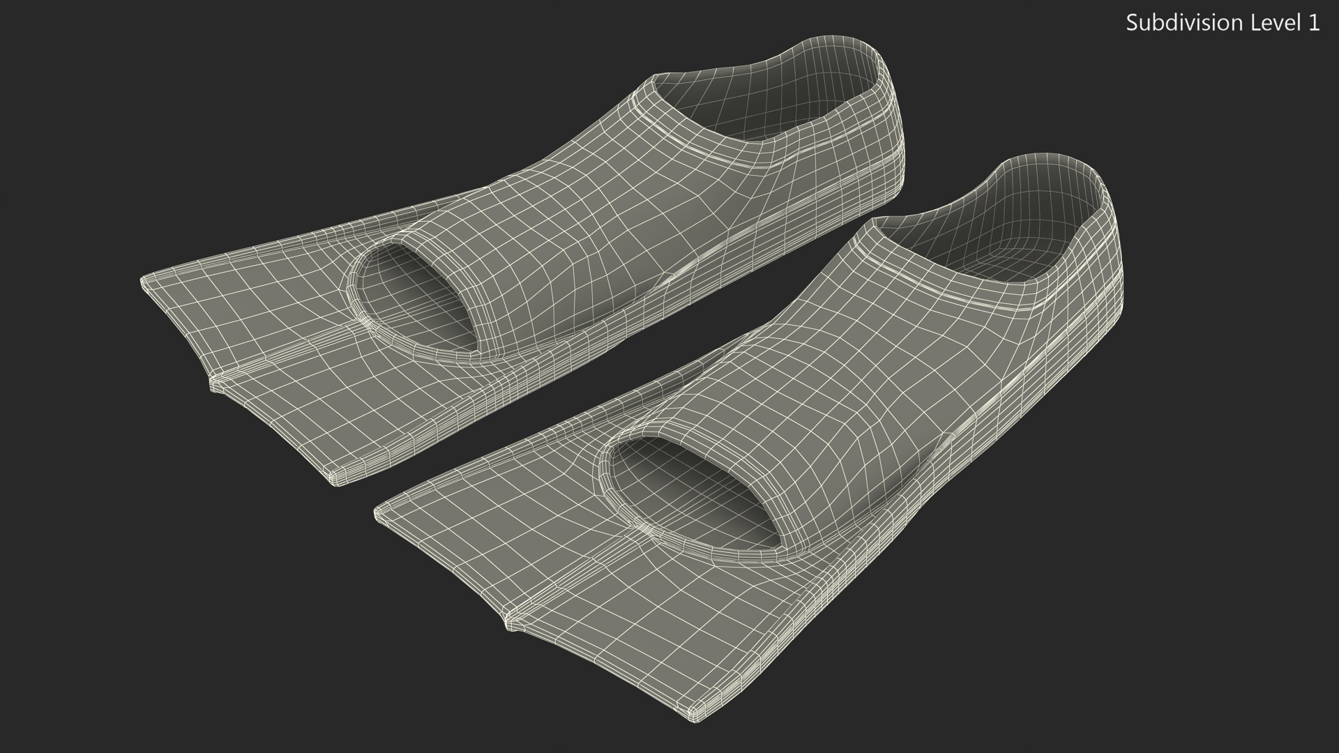 3D Black Silicone Training Fins model