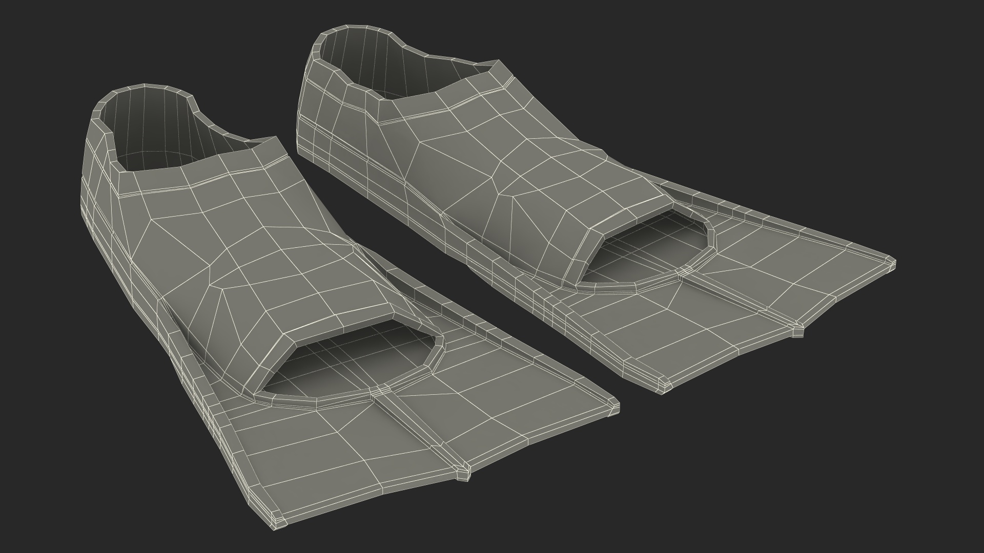 3D Black Silicone Training Fins model