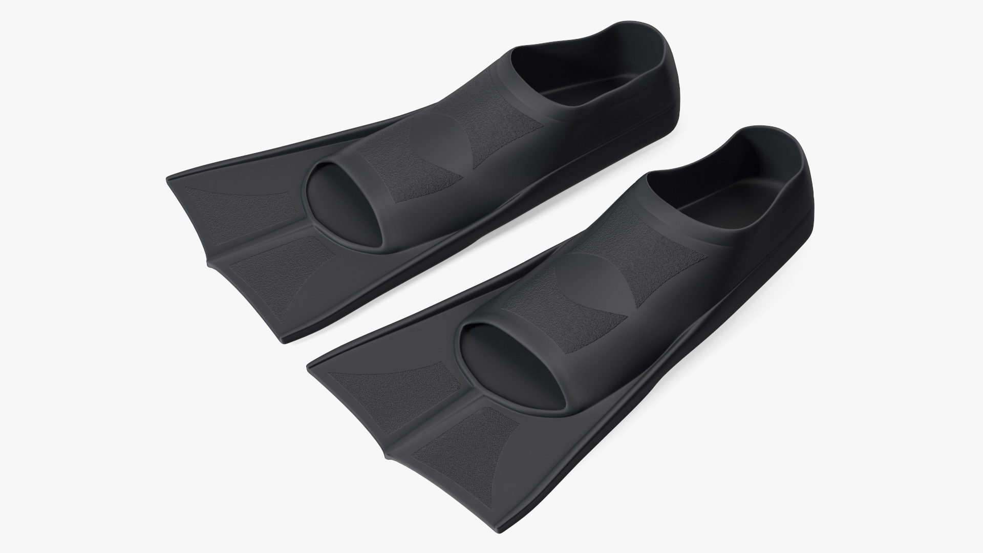 3D Black Silicone Training Fins model