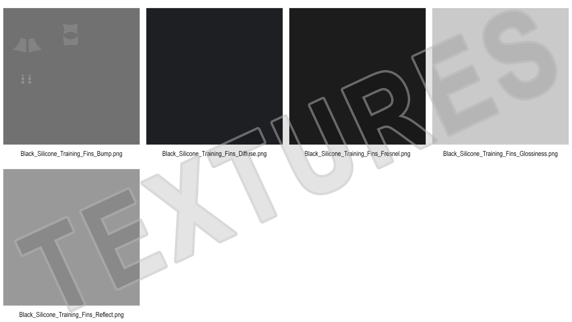 3D Black Silicone Training Fins model