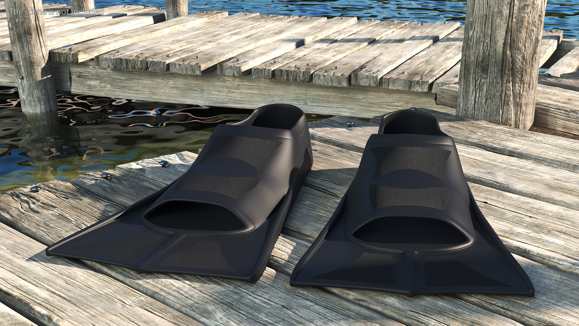 3D Black Silicone Training Fins model