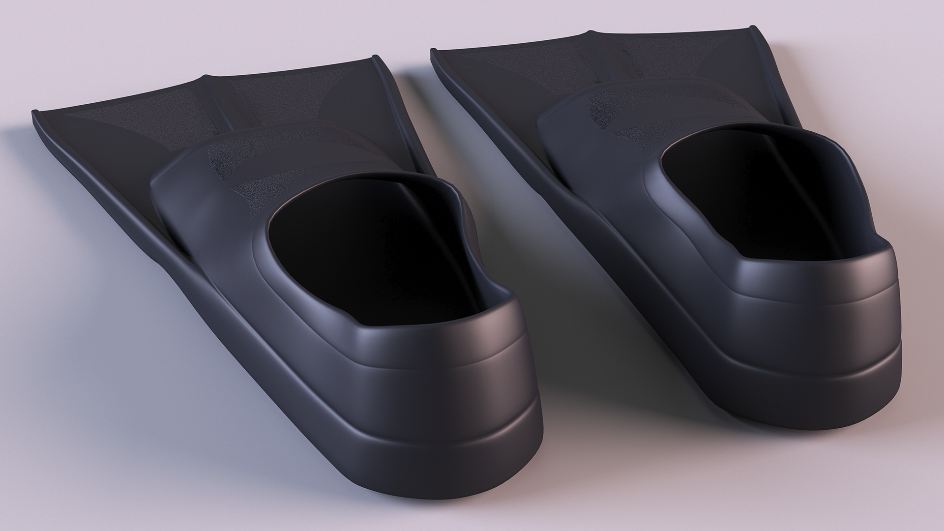3D Black Silicone Training Fins model