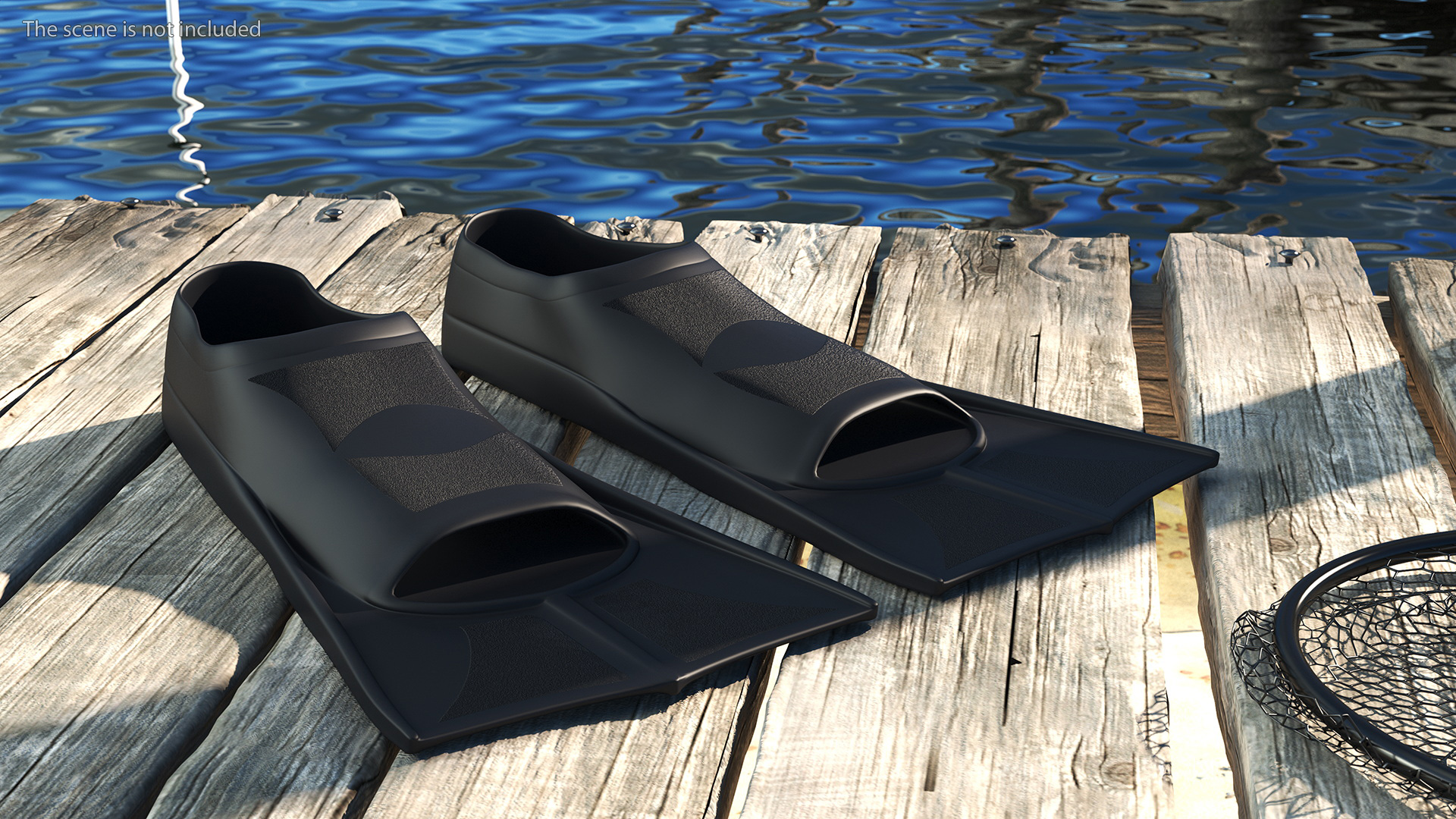 3D Black Silicone Training Fins model