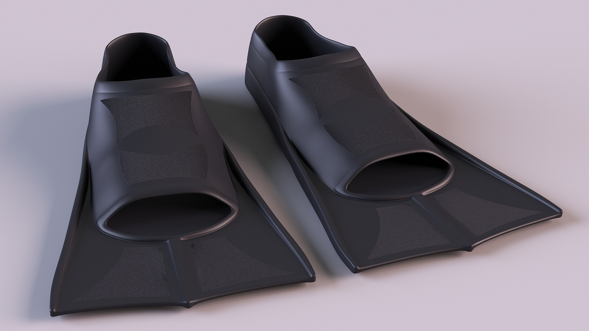 3D Black Silicone Training Fins model