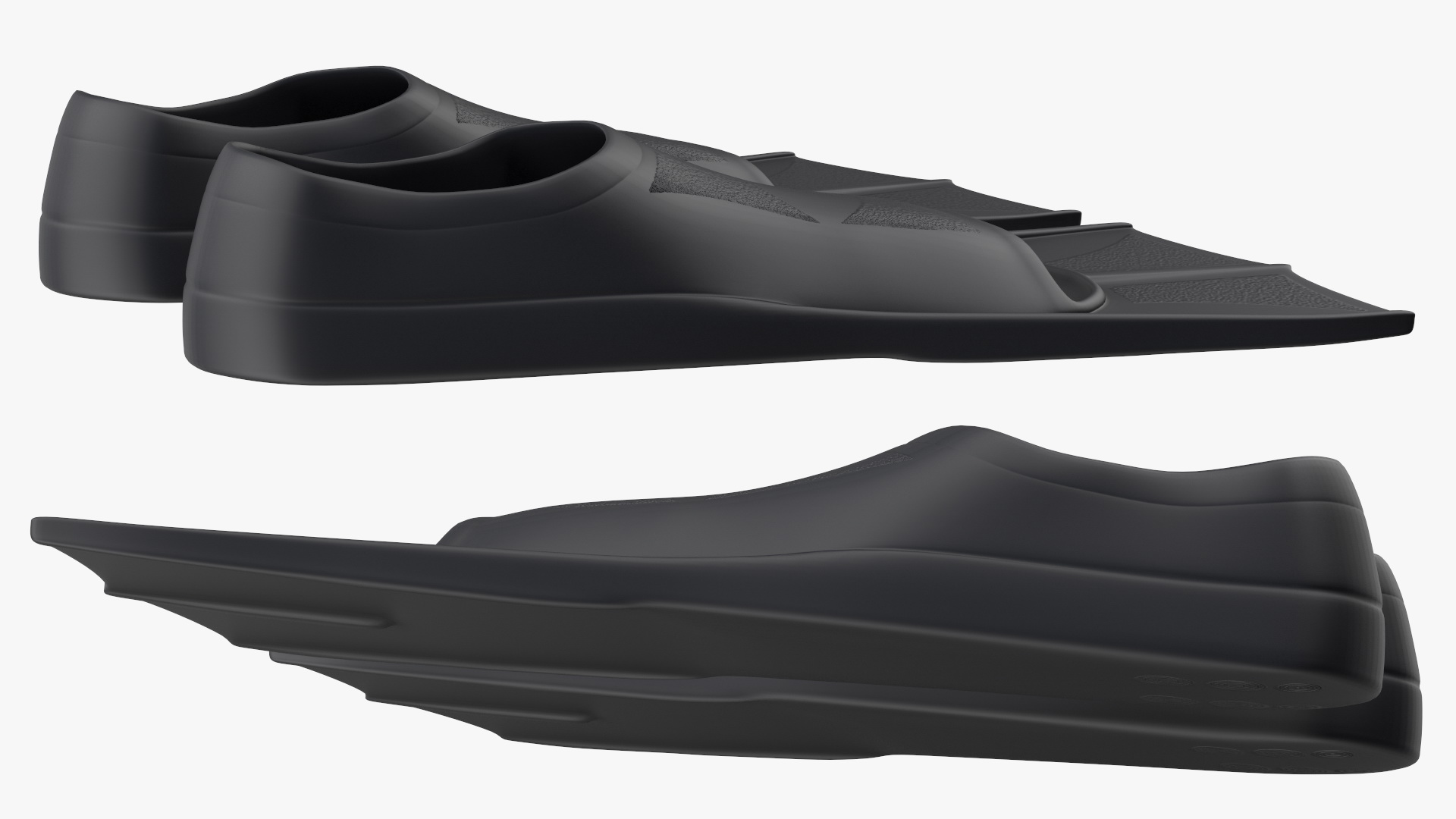 3D Black Silicone Training Fins model