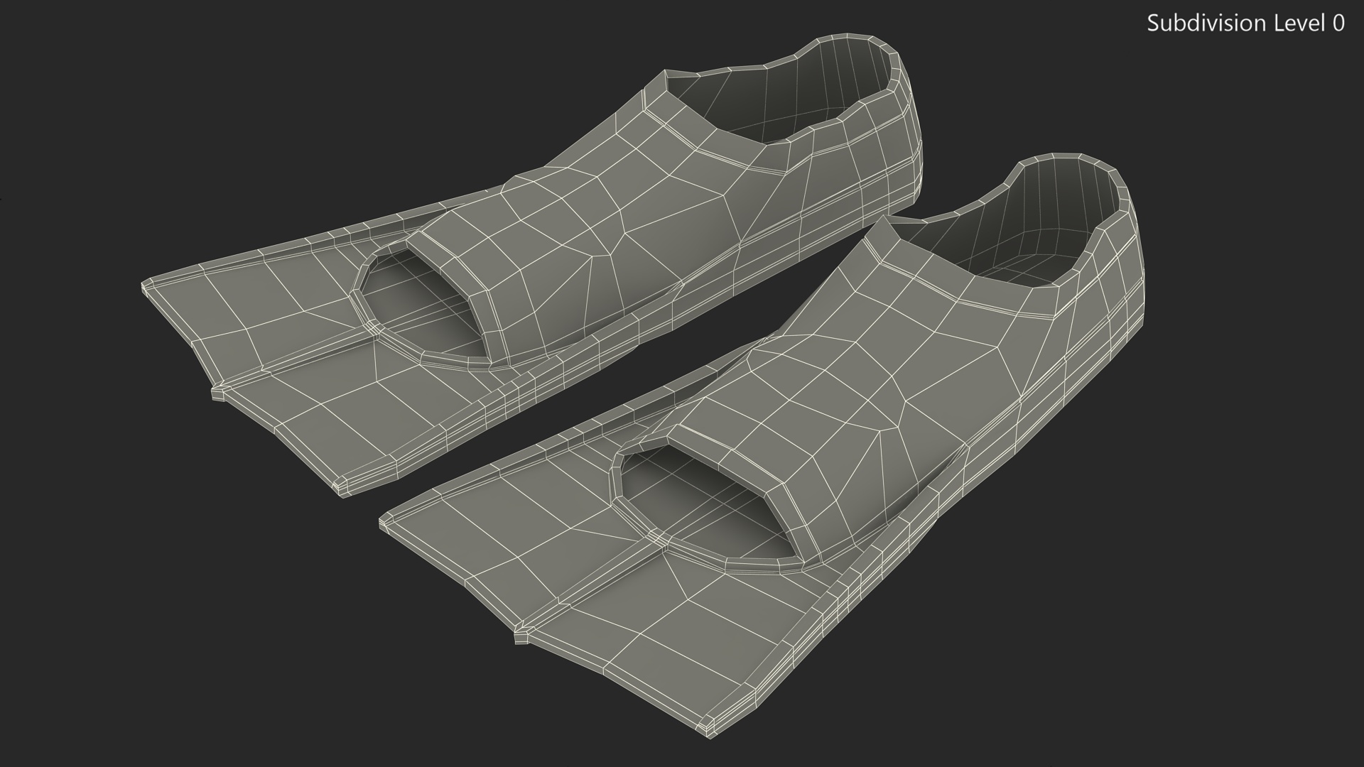 3D Black Silicone Training Fins model