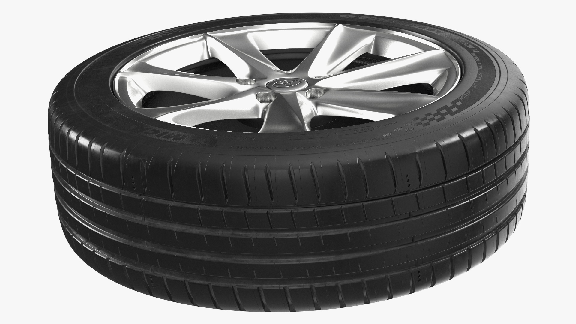 3D model Toyota Silver Car Wheel Rim Carrying Michelin Tire