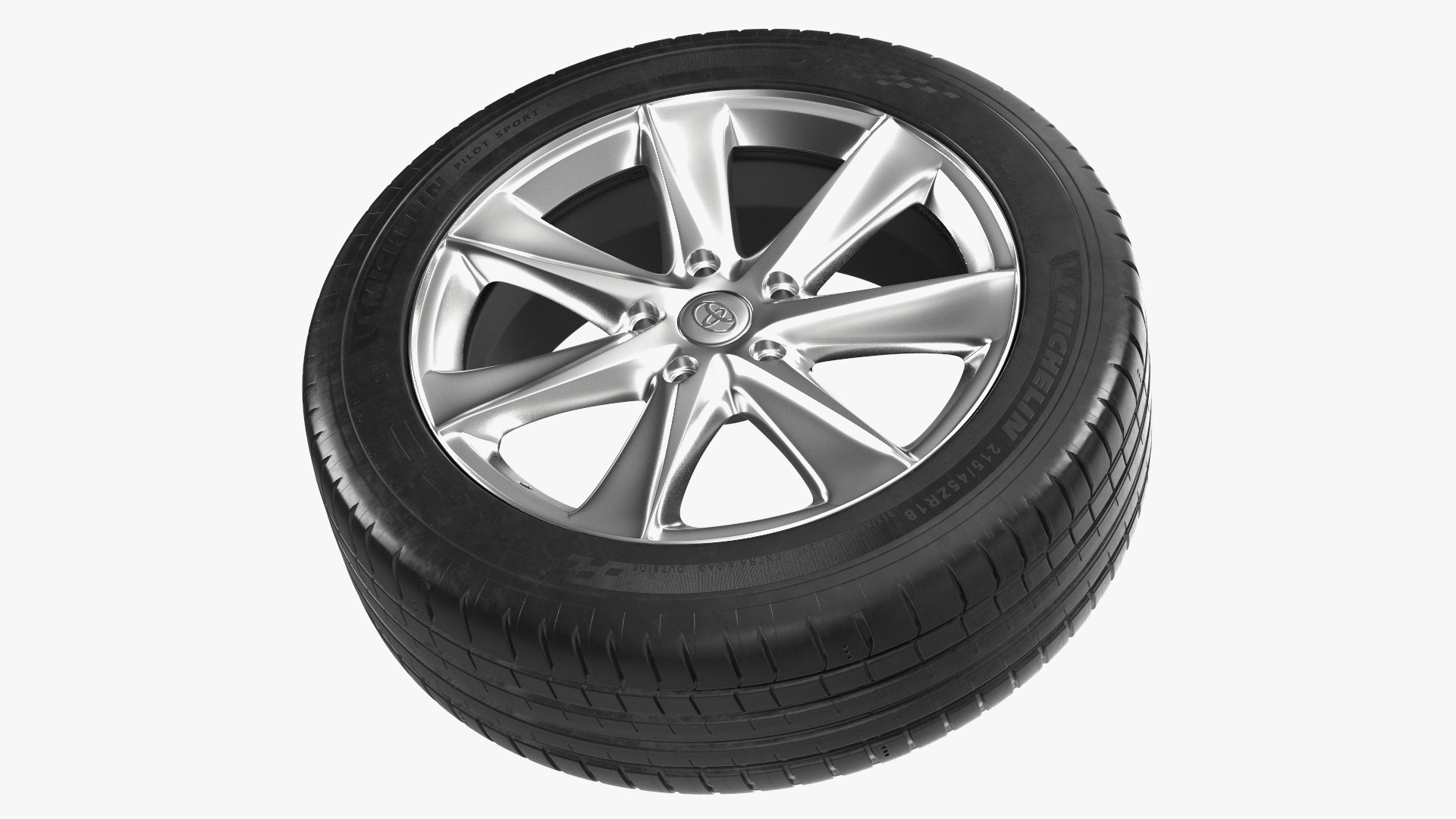 3D model Toyota Silver Car Wheel Rim Carrying Michelin Tire