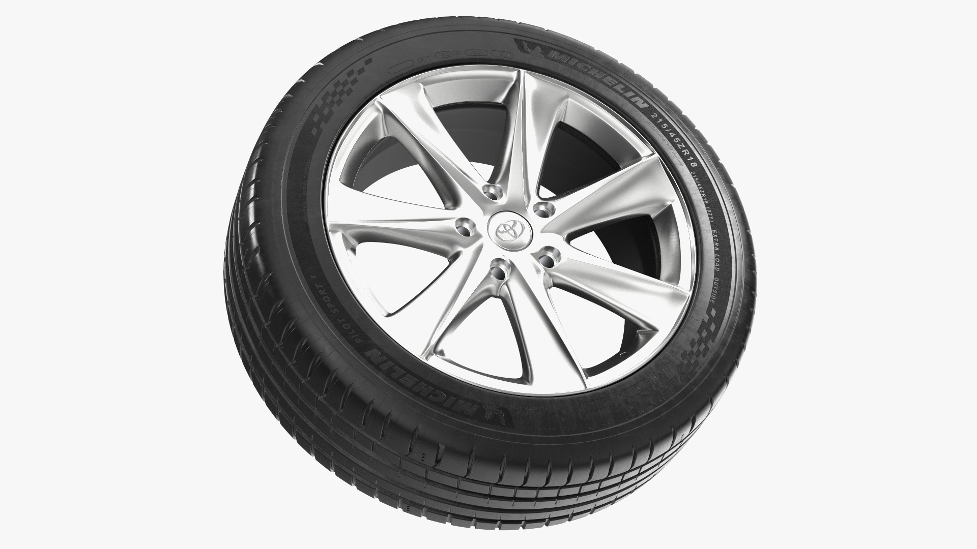 3D model Toyota Silver Car Wheel Rim Carrying Michelin Tire