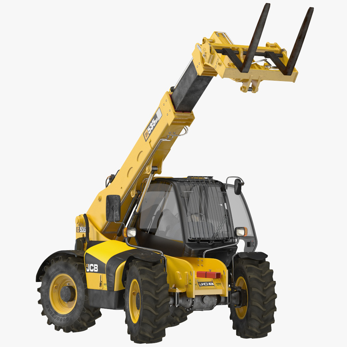 3D model Telehandler JCB 535 Rigged for Cinema 4D