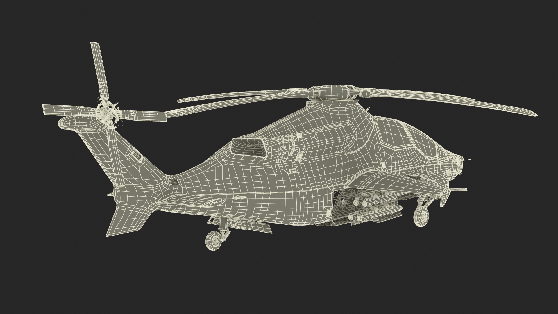 3D Bell 360 Invictus Helicopter with Pilot Rigged