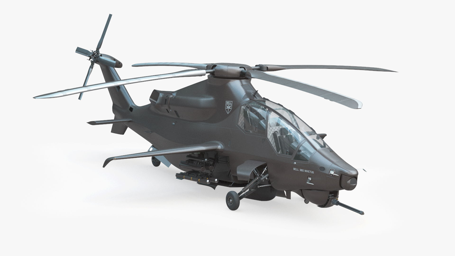 3D Bell 360 Invictus Helicopter with Pilot Rigged