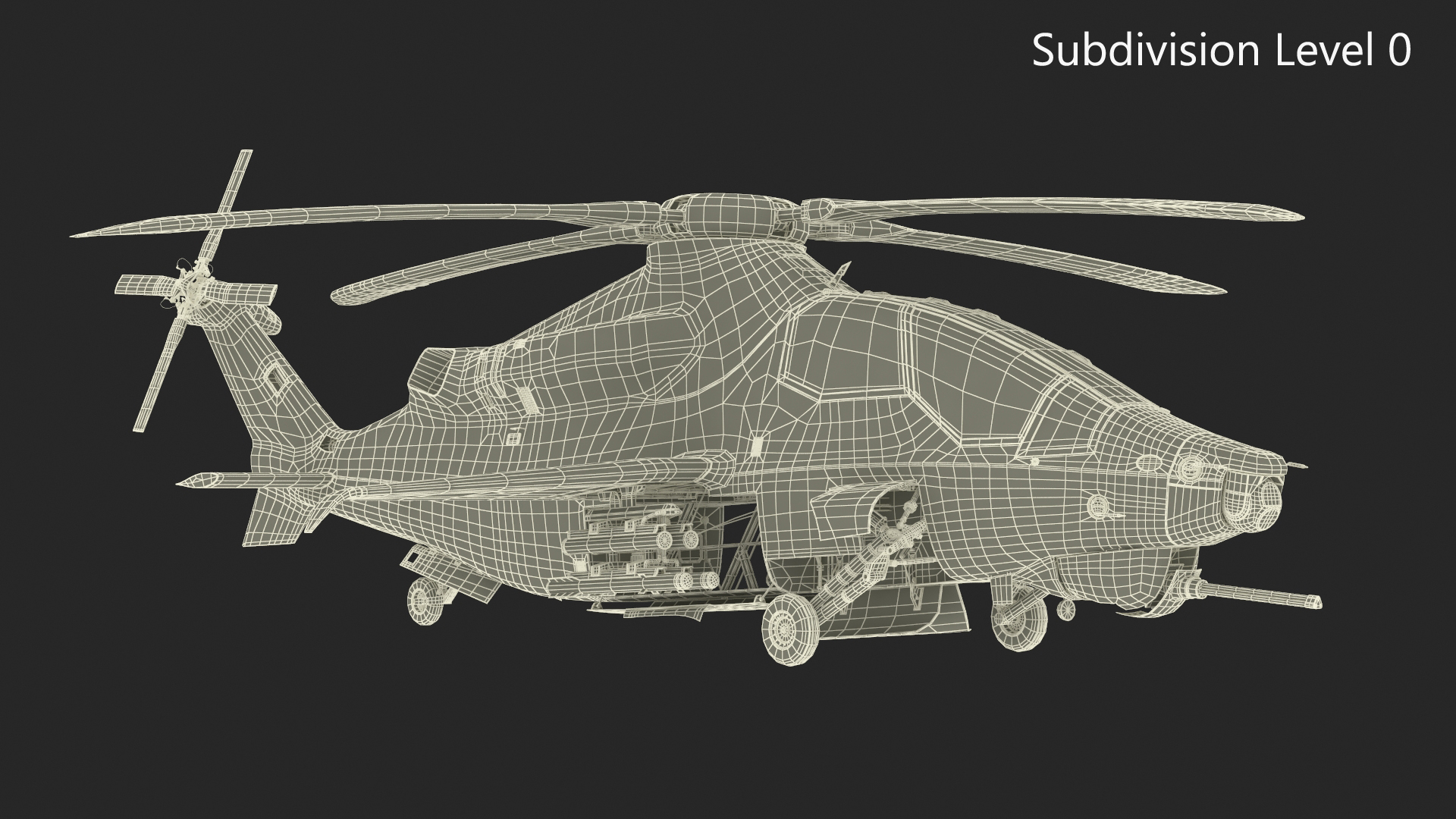 3D Bell 360 Invictus Helicopter with Pilot Rigged