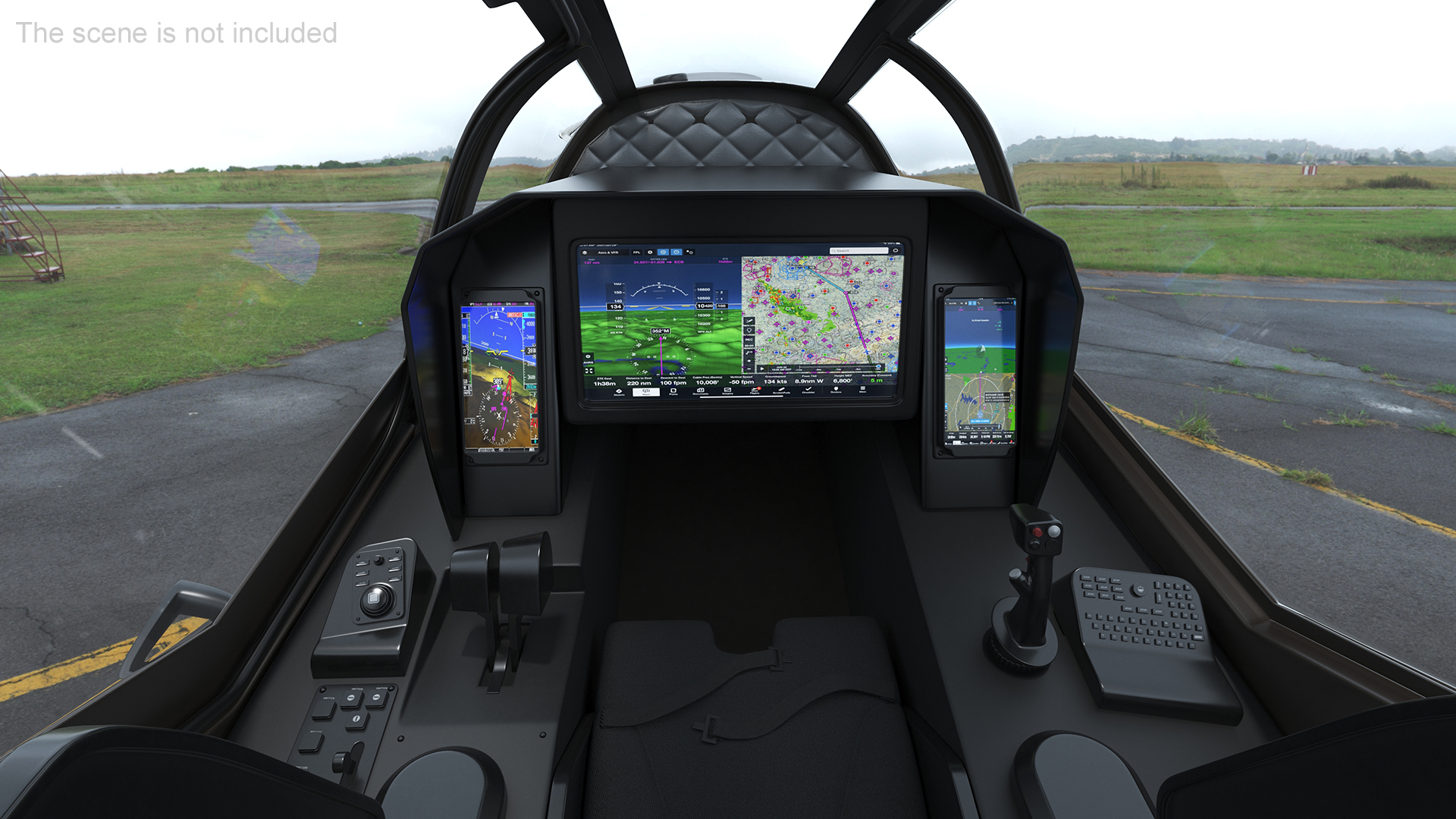 3D Bell 360 Invictus Helicopter with Pilot Rigged