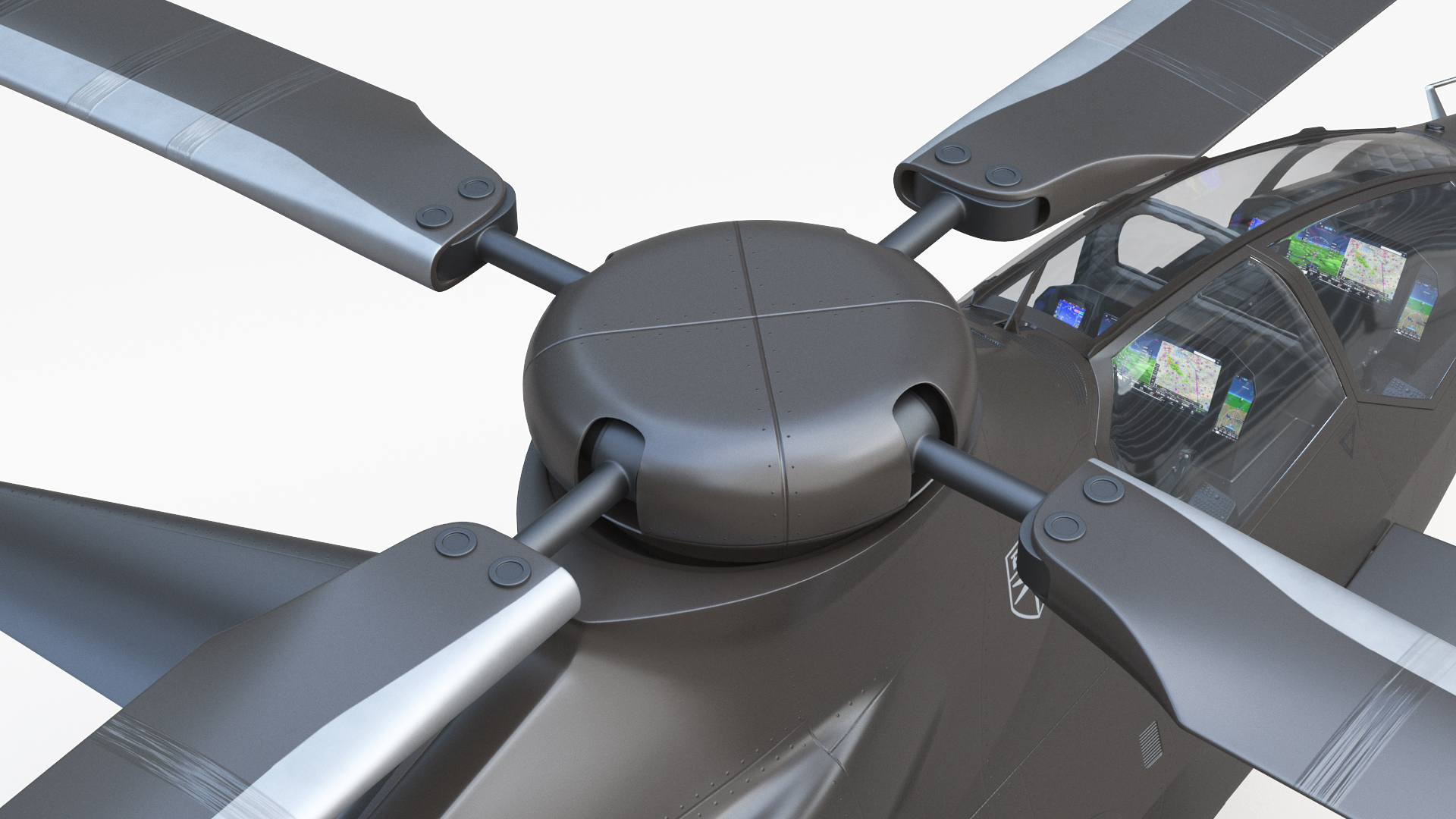 3D Bell 360 Invictus Helicopter with Pilot Rigged