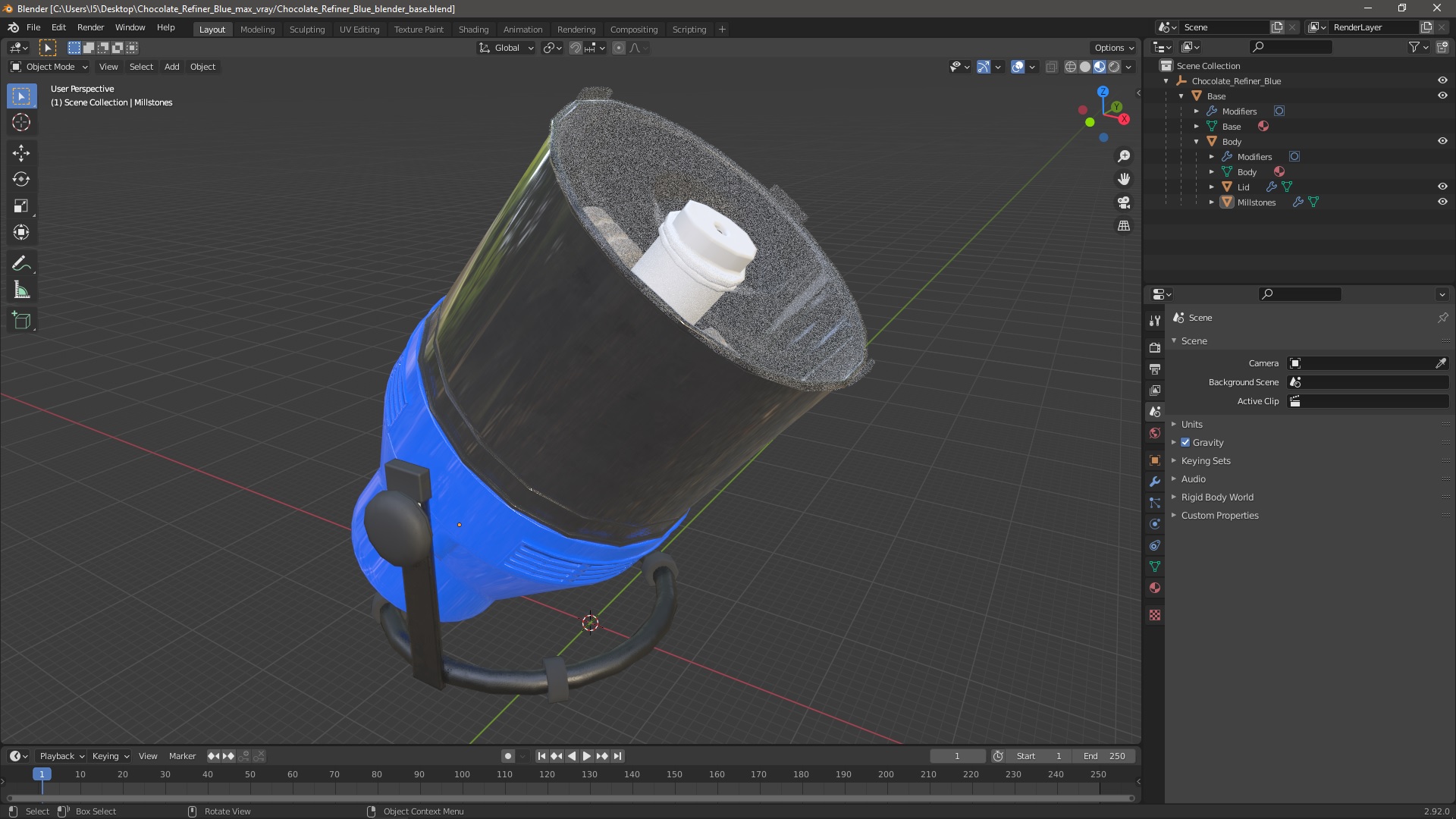 Chocolate Refiner Blue 3D