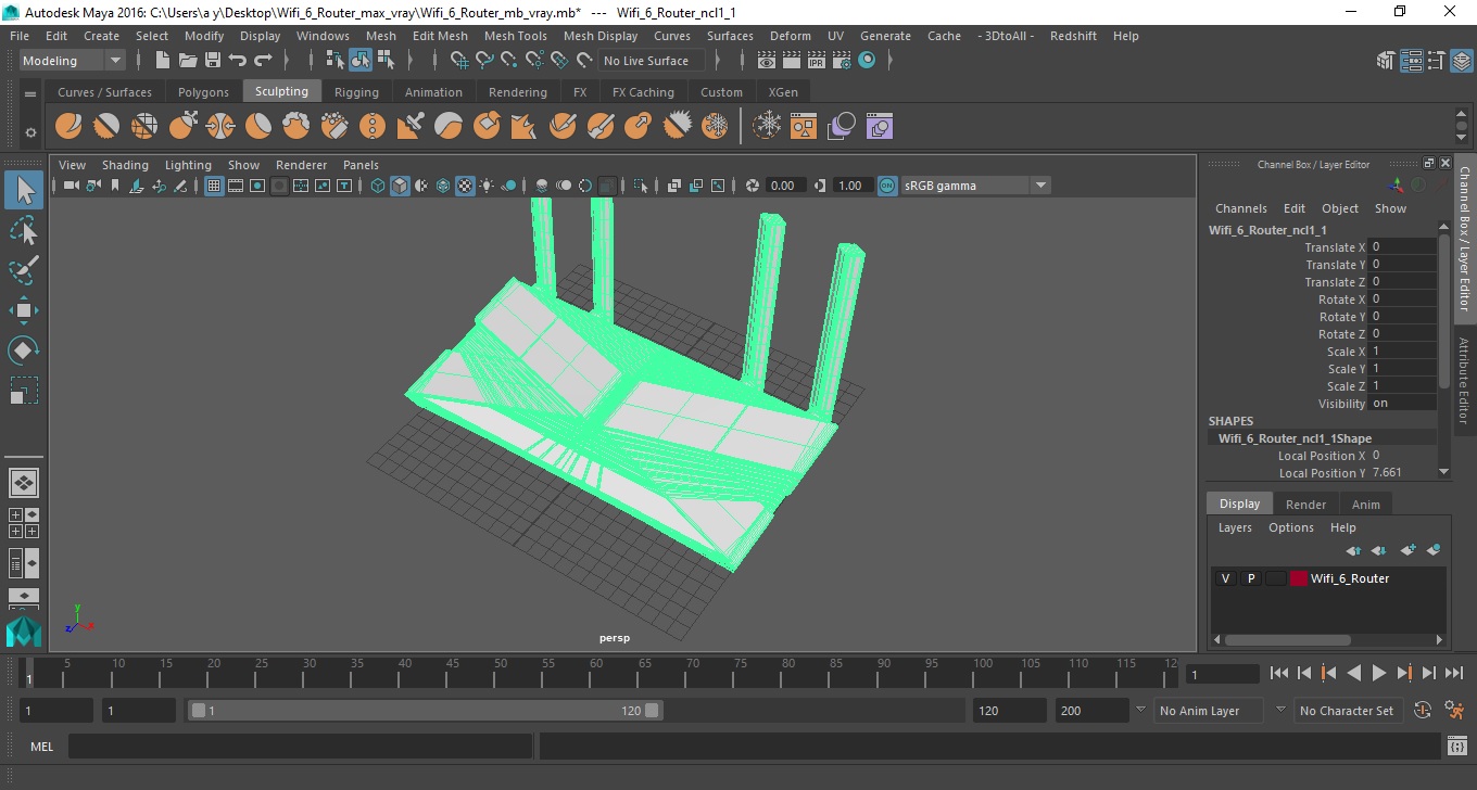 3D Wifi 6 Router model