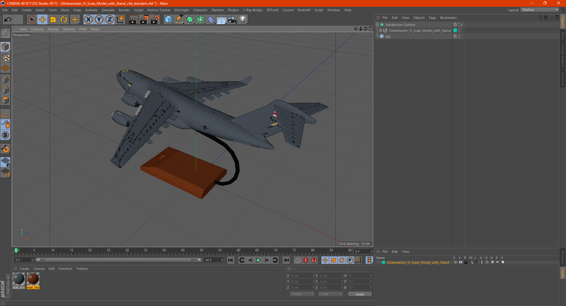 3D Globemaster III Scale Model with Stand model