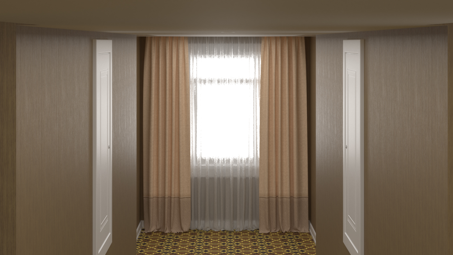 3D model Hotel Corridor Brown
