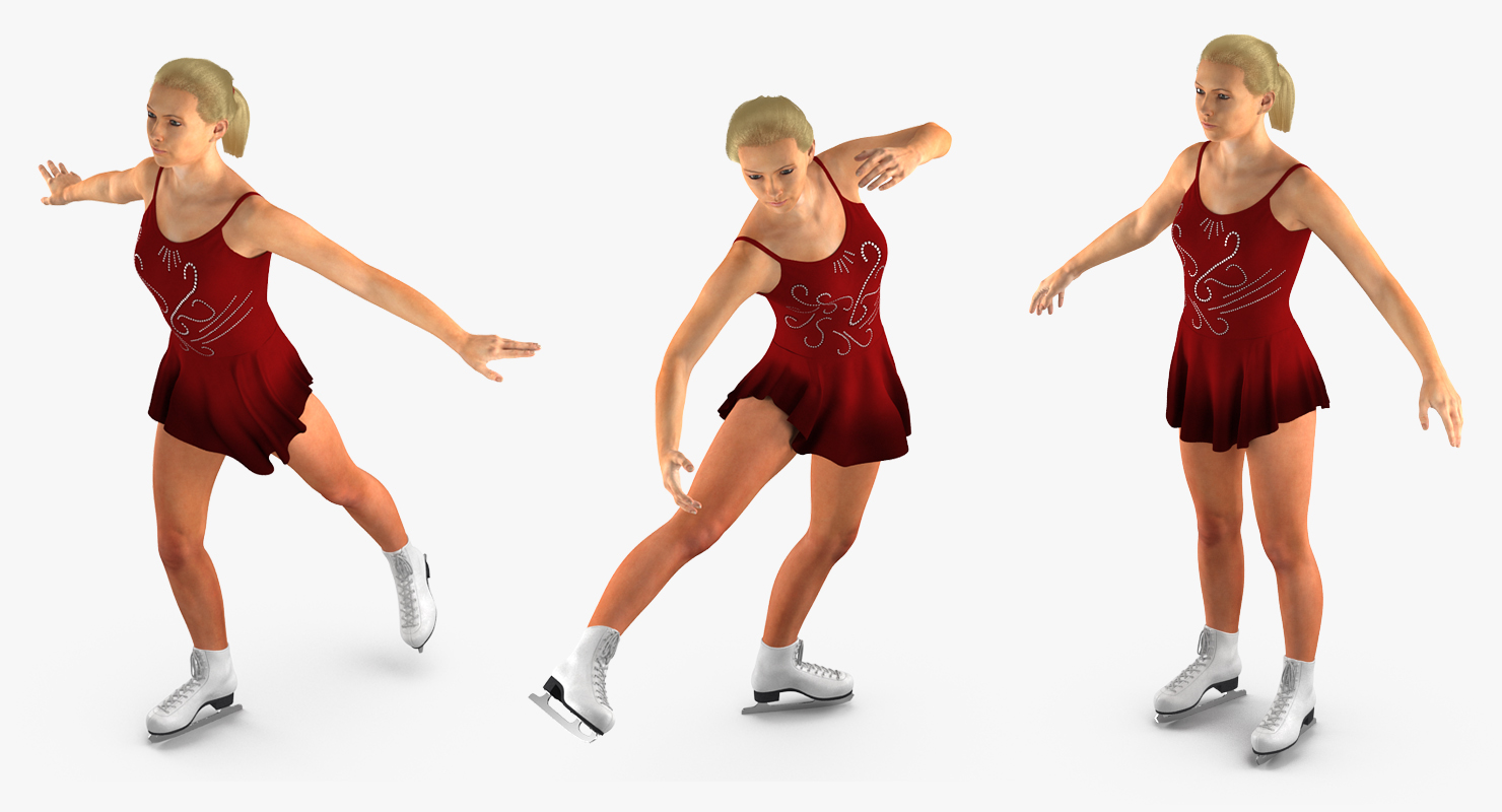 Female Figure Skater Rigged 3D