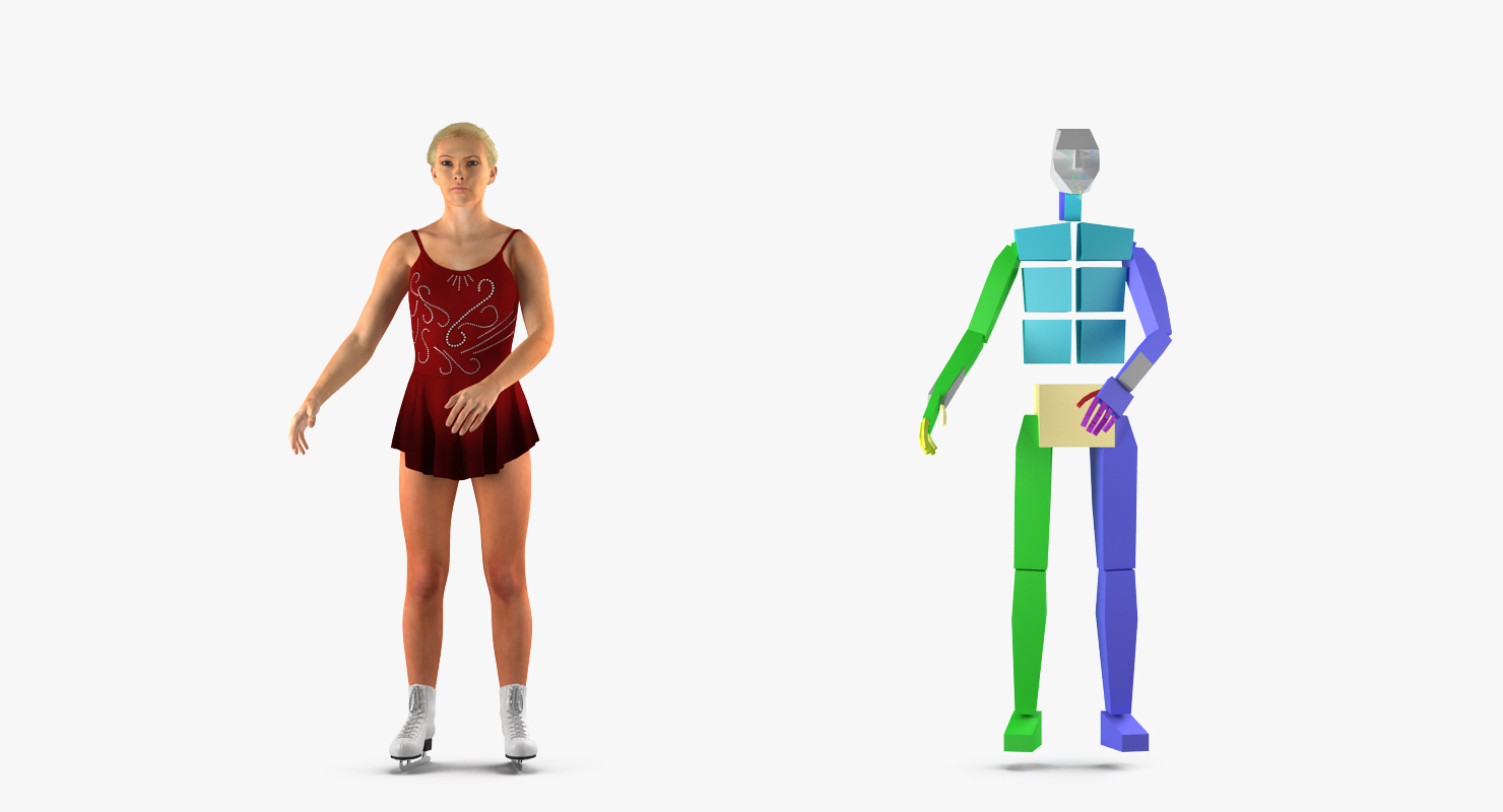 Female Figure Skater Rigged 3D