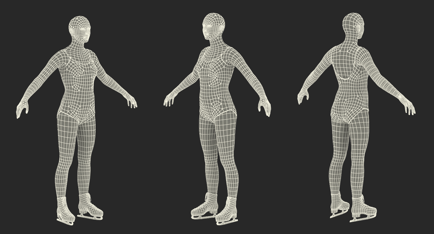 Female Figure Skater Rigged 3D