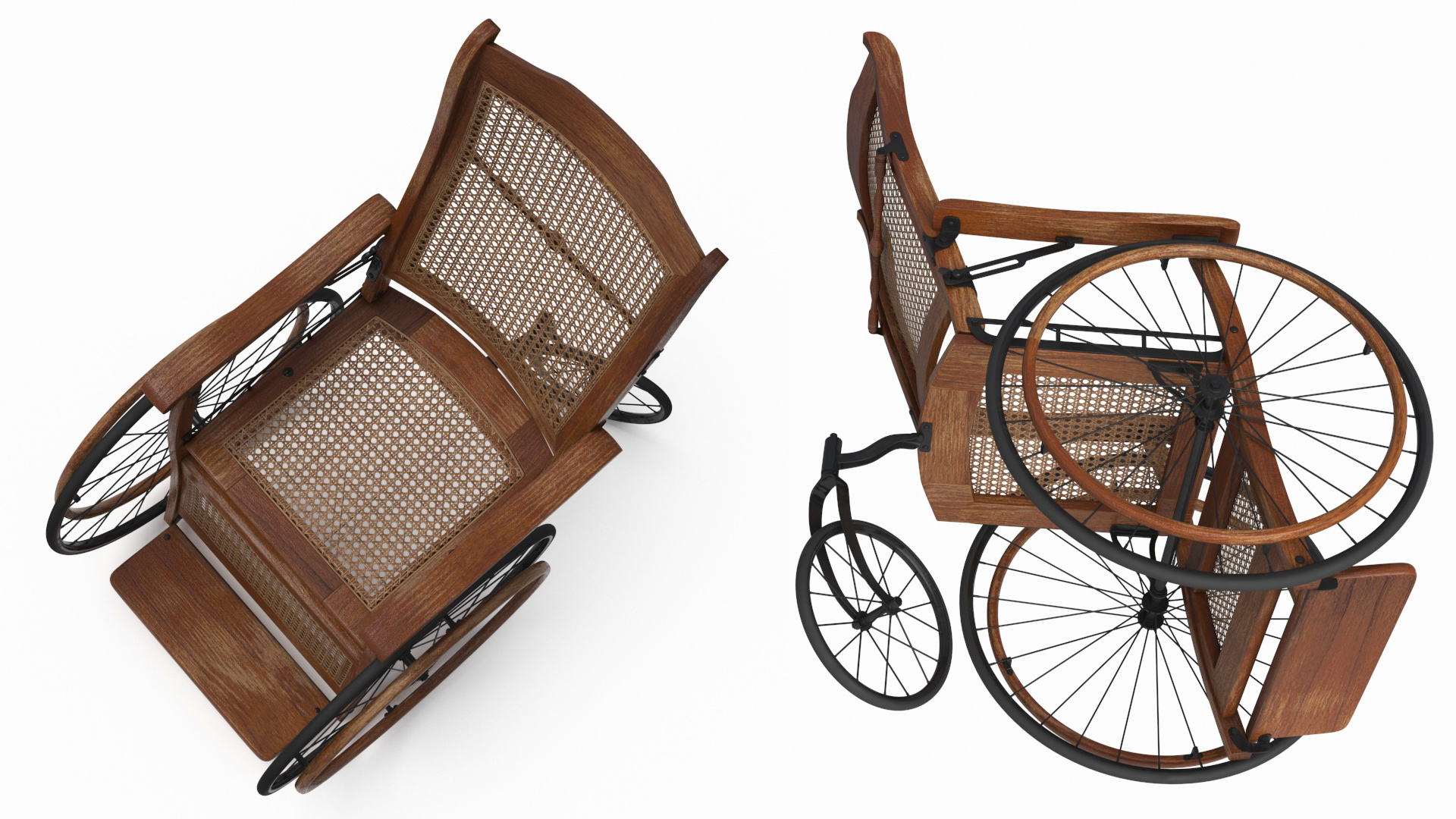 3D model Vintage Wheelchair Rigged