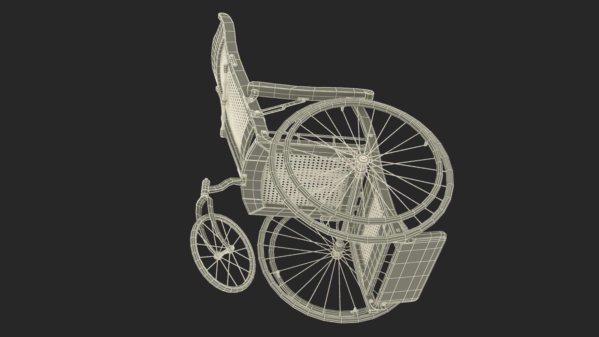 3D model Vintage Wheelchair Rigged