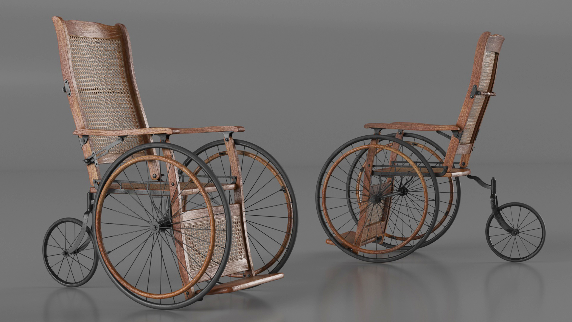 3D model Vintage Wheelchair Rigged