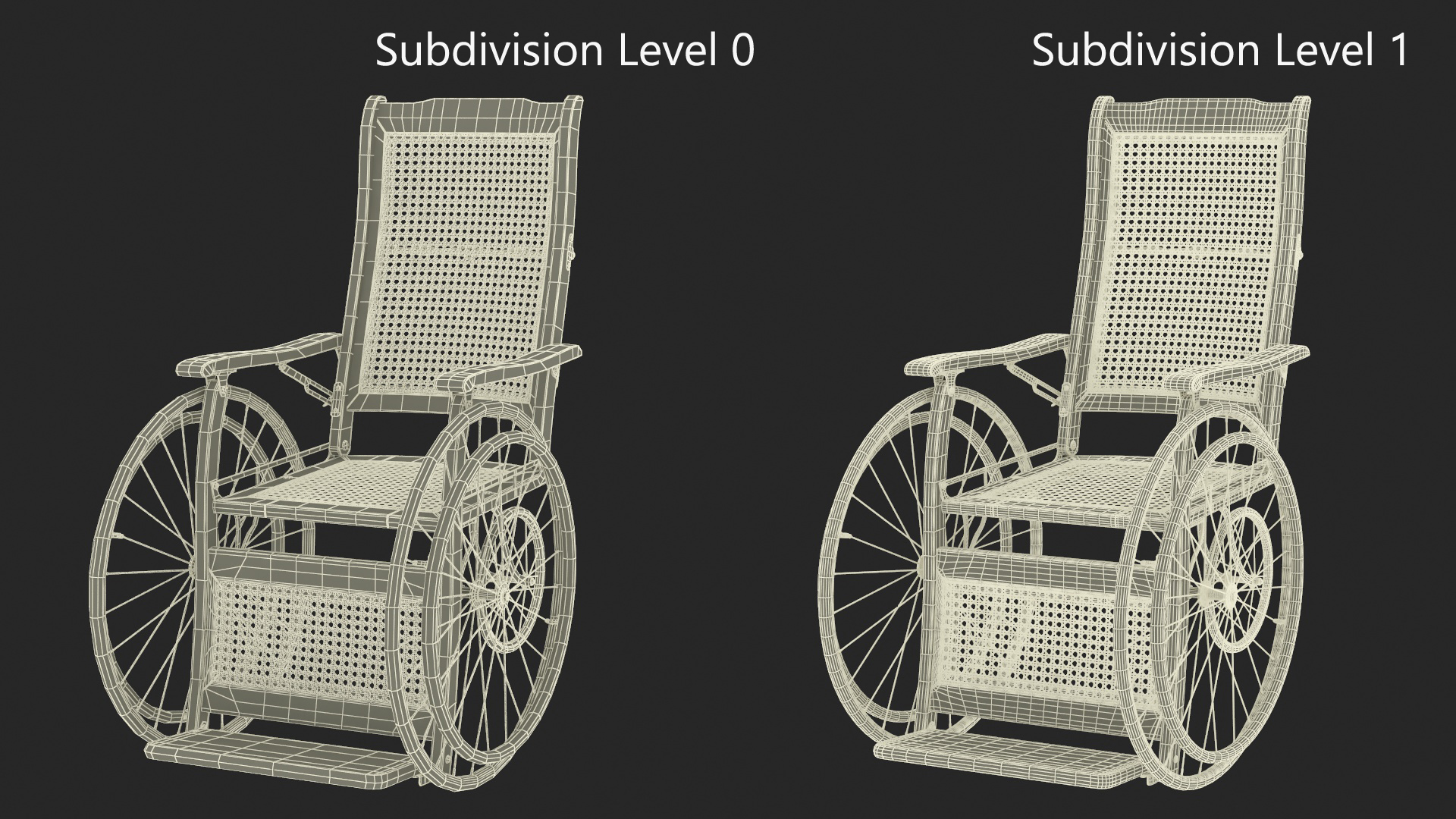 3D model Vintage Wheelchair Rigged
