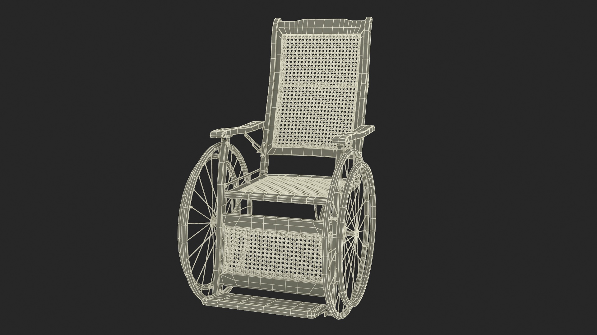 3D model Vintage Wheelchair Rigged